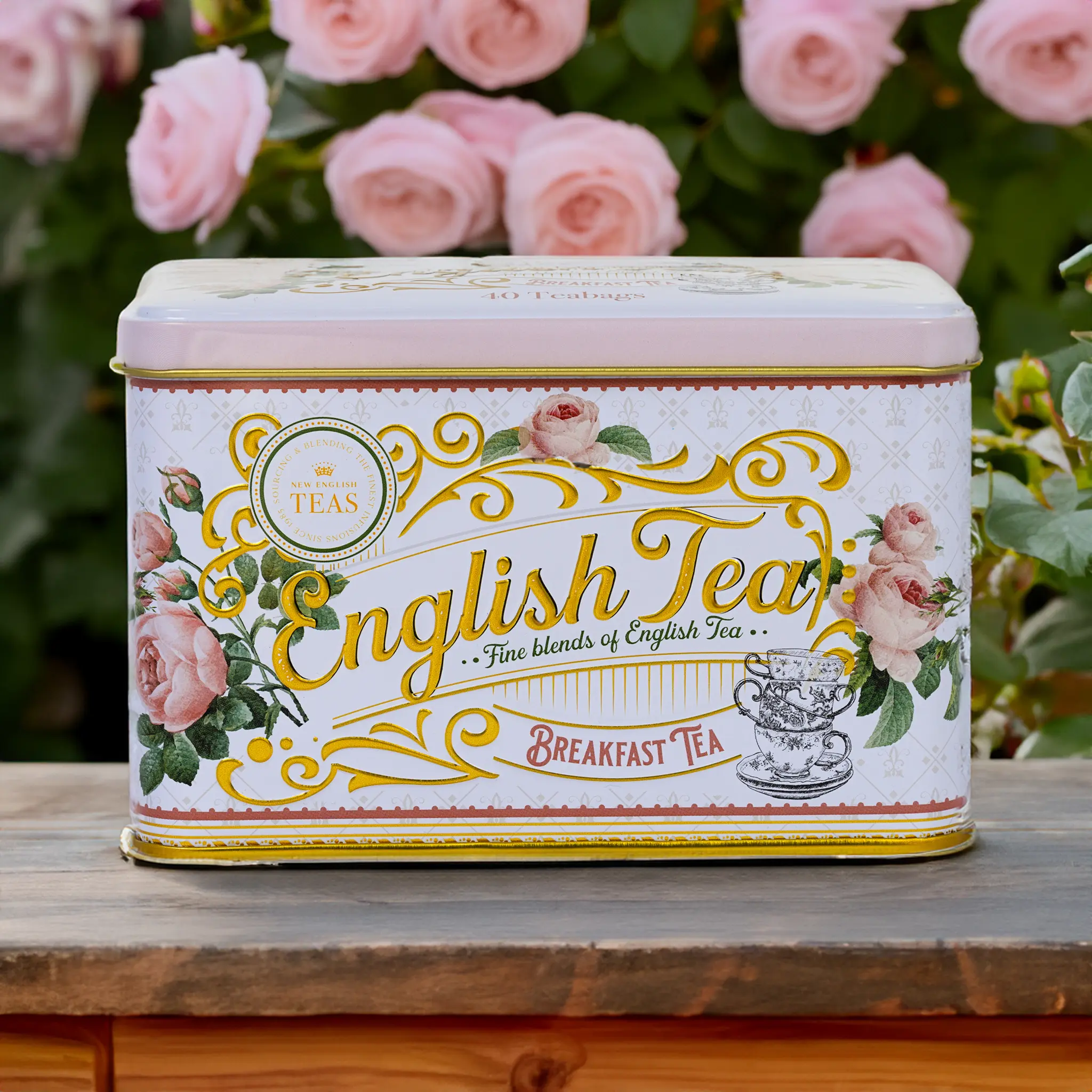 English Garden Florals Classic Tea Tin