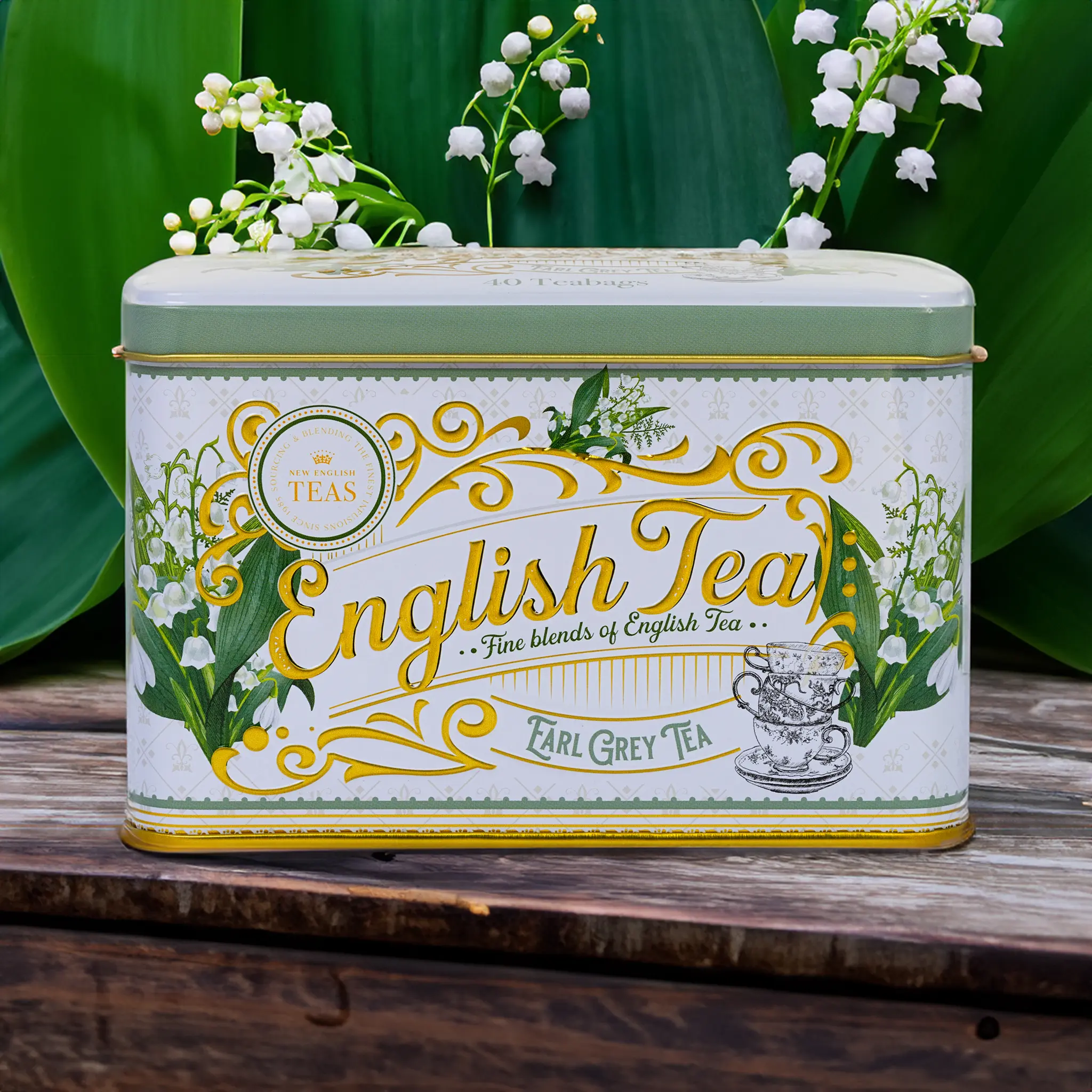English Garden Florals Classic Tea Tin